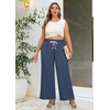 Lastshe Plus Size Pants for Curvy Women High Waist Wide