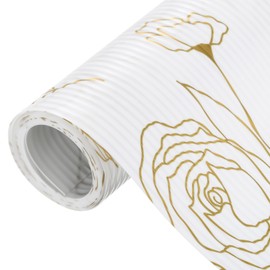 uxcell Shelf Liners for Kitchen Cabinets, 11.8 Inch x 4.9 FT Non-Slip Non-Adhesive Cabinet Liner, Rose Gold Tone