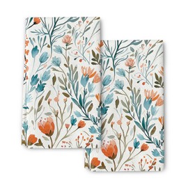 Juego de 2 toallas de cocina decorativas de flores azules, flores de acuarela para cocina, hornear, cocina, suave, absorbente, clásico, floral, para secar platos, decoración de día festivo