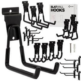 FELLER Slatwall Hooks and Slatwall Accessories - 20 Pack Premium Heavy Duty Single and Double Slatwall Hooks & Hangers for Efficient Storage, Used as Proslat Accessories