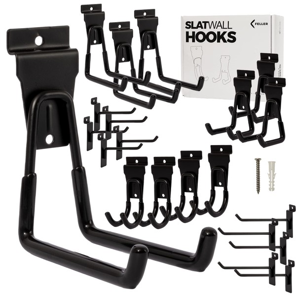 FELLER Slatwall Hooks and Slatwall Accessories - 20 Pack Premium