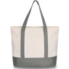OUUTMEE Stylish Canvas Tote Bag Top Zipper Shopping Going Out