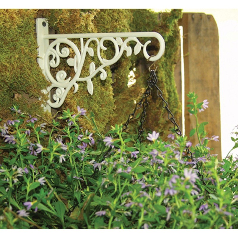 Panacea 100057107, White, 9" Plant Bracket with Leaves