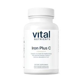 Vital Nutrients – Hierro Plus C (20 mg/200 mg) – Apoya la cognición saludable y los niveles de energía para hombres y mujeres – 100 cápsulas por botel