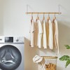 IBUYKE Wall Mounted Clothes Rack, Wood Wall Mounted Clothes Rail,
