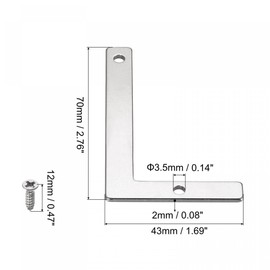 uxcell Stainless Steel House Letter, 2.76 Inch Letter L for Mailbox Hotel Address Door Sign, Polishing