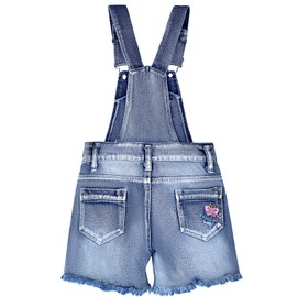 Peacolate 4-10Years Summer Little Big Girl Denim Shortalls Butterfly Embroidery Blue Bib Rompers Shorts Overalls(Butterfly, 7-8Years)