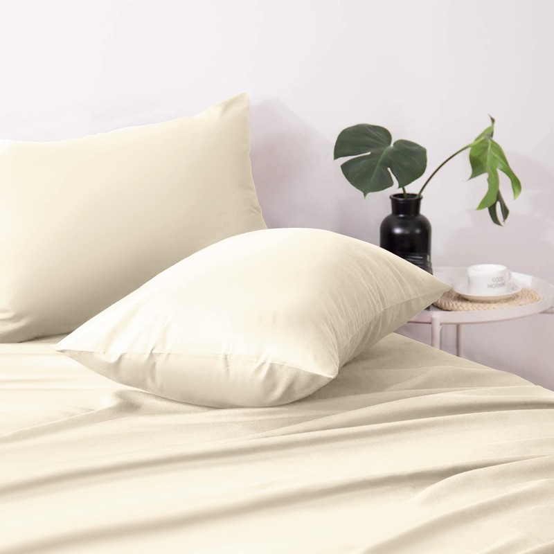 Moonlight Bedding Pillow Cases 2 Pack – Cream Pillowcases Envelope