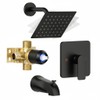 Shower Faucet Set Matte Black, Shower Valve Kit with Bathtub