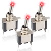 3 PCS LED Lighted Rocker Toggle Switch, 12V SPST 3