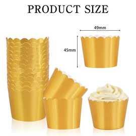 CONEHOY 150 Pcs Gold Foil Cupcake Liners 1.93 x 1.8 Inch Gold Muffin Baking Cups Sturdy Metallic Cupcake Wrappers for Kitchen Wedding Birthday Holiday Christmas Party Gift Anniversary Baby Shower