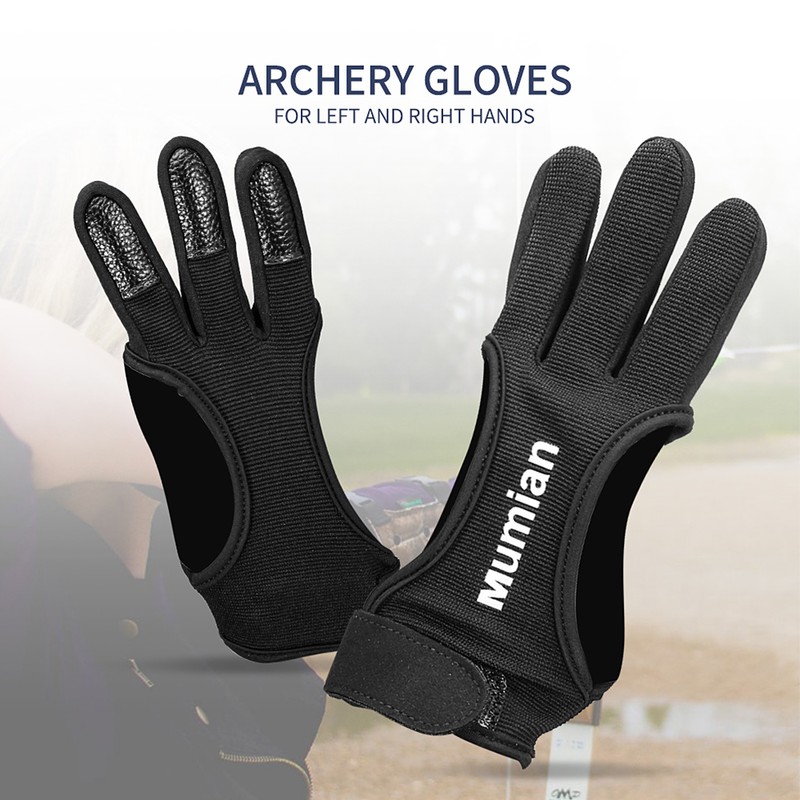 1PC Archery Gloves Shooting Hunting Leather Three Finger Protector Archery