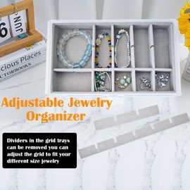 HOUKANWE Acrylic Earring Organizer Box with 3 Drawers Clear Stud Earrings Holder Organizer with Velvet Trays Stackable Jewelry Organizer Box 54 Grids Earring Display Case for Women Girls (Grey)