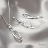 LillyMarie Ladies Silver Jewelry set Sterling 925 Oval Pendant Length