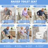 Raised Toilet Seat with Handles for Seniors, Fits Round Toilet