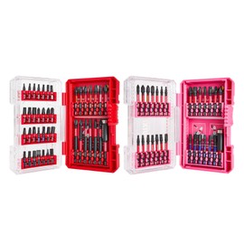 Geinxurn 70Pieces Impact Screwdriver Bits Set, Magnetic S2 Steel 1”/2”3”Phillips/Square/Torx/Slotted/Hex/Pozi Bits Tips and Impact Bit Holder with Red Storage Box Case