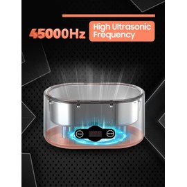RAOTOLY 20OZ Ultrasonic Jewelry Cleaner 45KHz Deep Cleaning with 5 Timer Modes Ultrasonic Cleaner for Jewelry Eyeglasses Watches Dental Appliances Use 600ML Stainless Steel Ultrasonic Retainer Cleaner