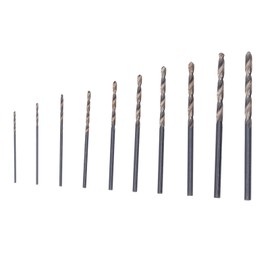 Watris Veiyi Pack of 10 Wood Drill Bits 3 mm to 0.8 mm, Mini Drill, Wood Drill Suitable for Drilling Requirements in a Variety of Materials
