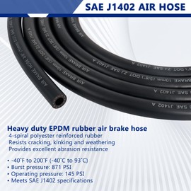 YiaChuii 15 FT Semi Truck Air Line Kit Straight Heavy Duty Air Line Hoses with Gladhands, Handles, Holder and 16" Tender Spring Kit for Trailer Truck Tractors Parts