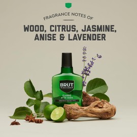 Brut Classic After Shave for Men - Absorbs Quickly to Clean and Tone Skin for a Refreshing Feel - Mens Aftershave with Iconic Masculine Scent - 5 oz