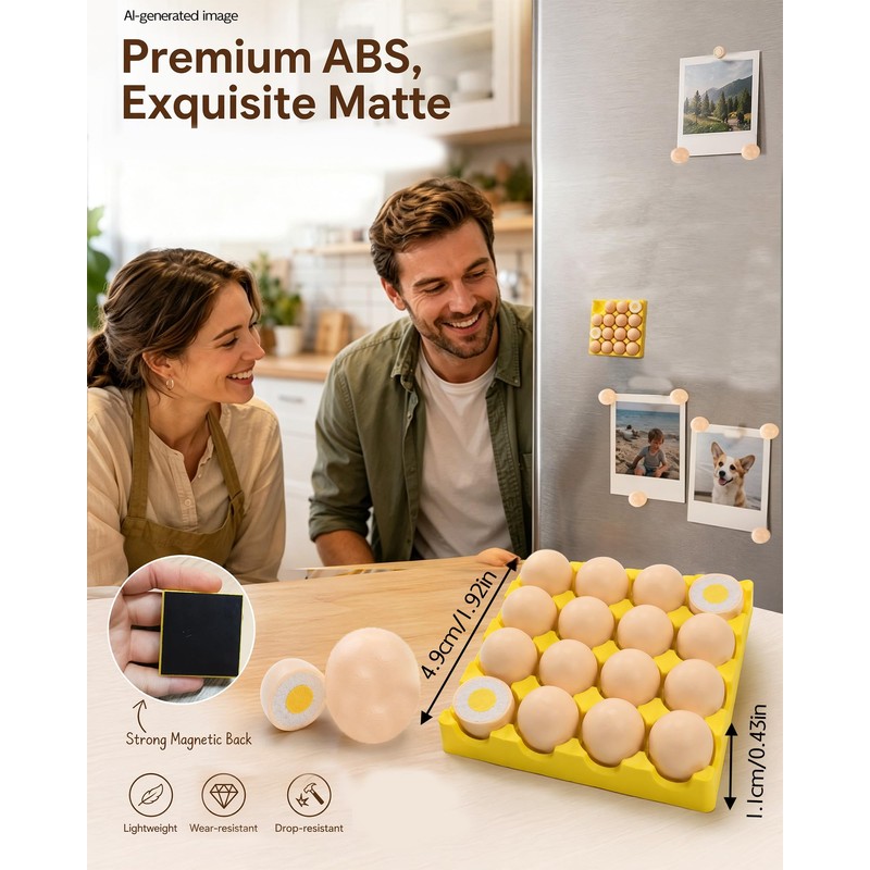 3D Egg Tray Refrigerator Magnets Set, Cute Mini Egg Fridge