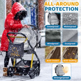 Orzbow Winter Car Seat Cover Baby | Waterproof Infant Carseat Cover Compatible with Doona Car Seats and Strollers, Breathable Baby Carseat Canopy, Baby Winter Essentials, Light Grey