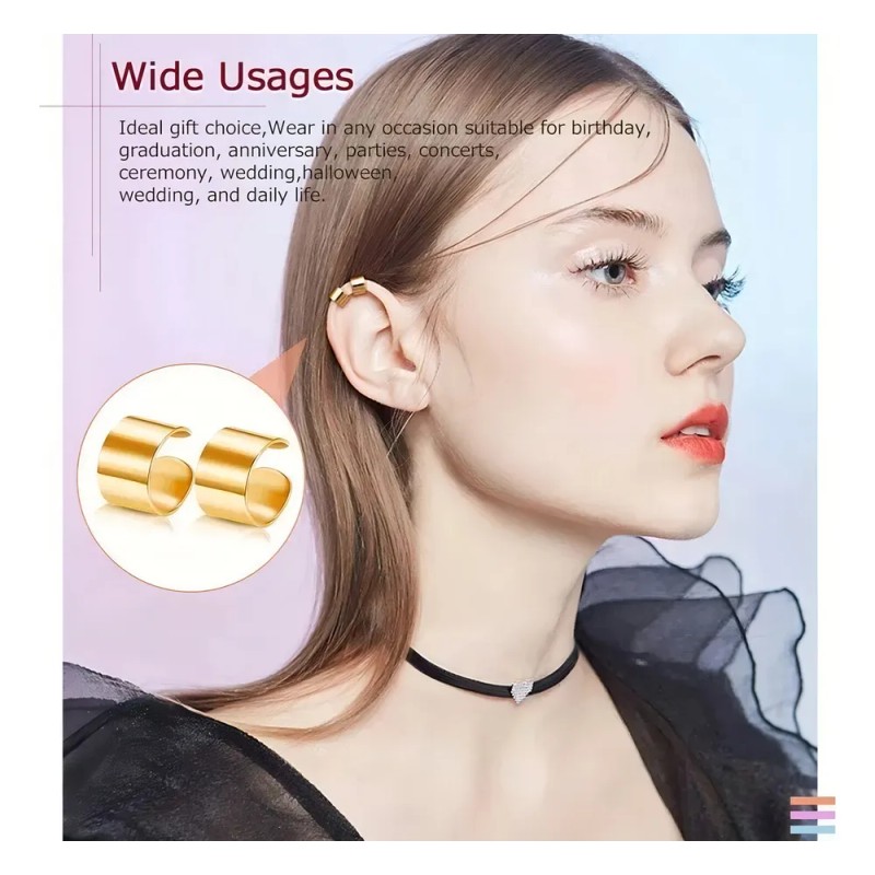 Aretes Savefree Ear Cuff 36pcs Sin Perforación Aleación Zinc Plateado