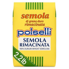 POLSELLI 1 kg, Semola Flour, Semolina Rimachinata di grano duro, Great for Bread, Pizza, or Pasta making