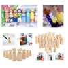 Pack of 30 Wooden Figures for Painting, Unfinished Wooden Toy