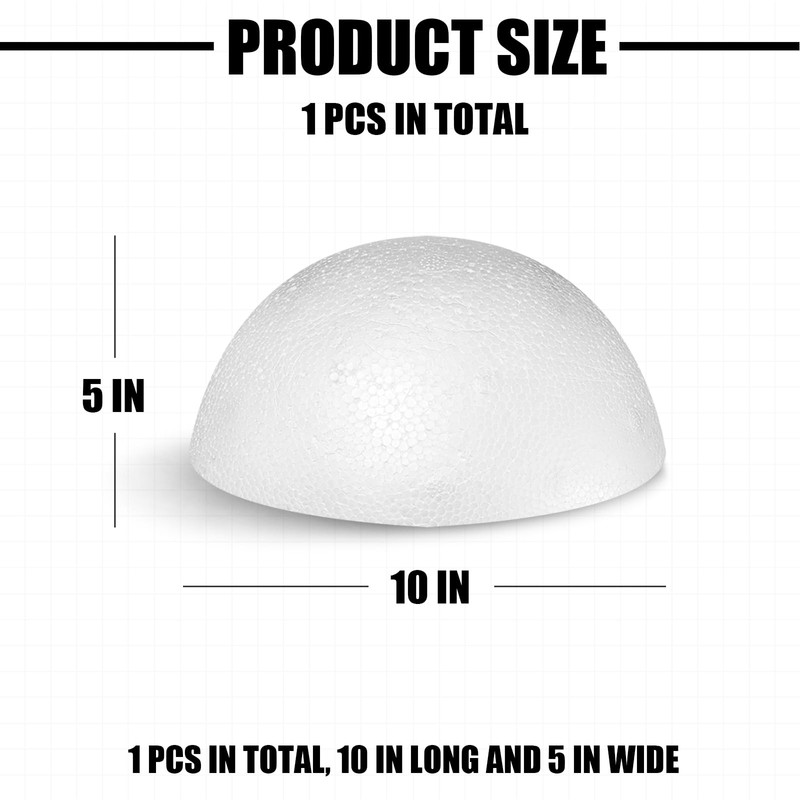 Styrofoam Half Balls 10 Inch,1PC Large White Half Foam Balls