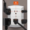 Fosmon 6-Outlet Wall Plug, Six Plug Outlet Adapter, Multiple 6