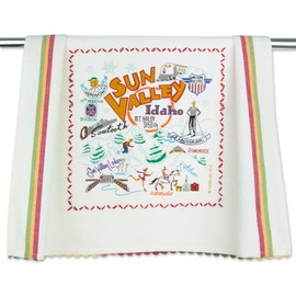 Catstudio Sun Valley Ski Dish Towel, US Ski Resort Souvenir Kitchen Towel, Hand Towels with Original Artwork, Washable for Sun Valley Lovers, Travel Souvenir, Housewarming Gifts, Couple Gifts