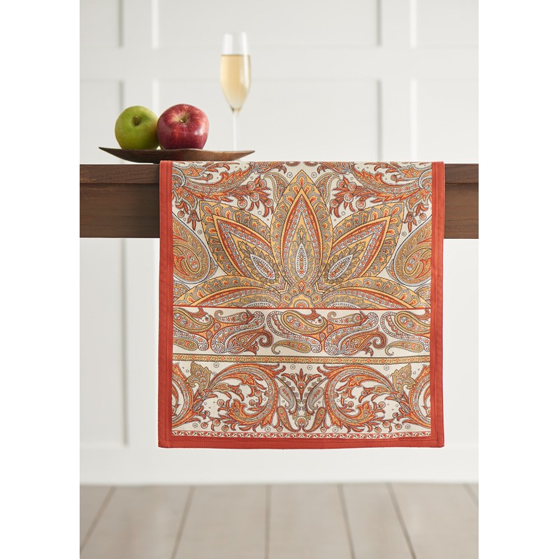 Maison d' Hermine Kashmir Paisley 100% Cotton Table Runner Farmhouse