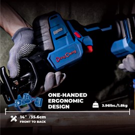 Dong Cheng Cordless Reciprocating Saw, 20V MAX 0-3000 SPM, 7/8’’ Stroke Length, Brushless Compact Light Weight Sawzall, 4.0Ah battery, with 4 Blades for Wood/Metal/PVC Cutting, DCJF22