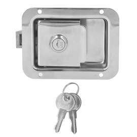 Travel Trailer Lock Flush Mount Toolbox Lock, Solid Stainless Steel Door Standard Flush with Gasket 2 Keys for Caravan Truck Camp Motorhome Car Tool Boxes