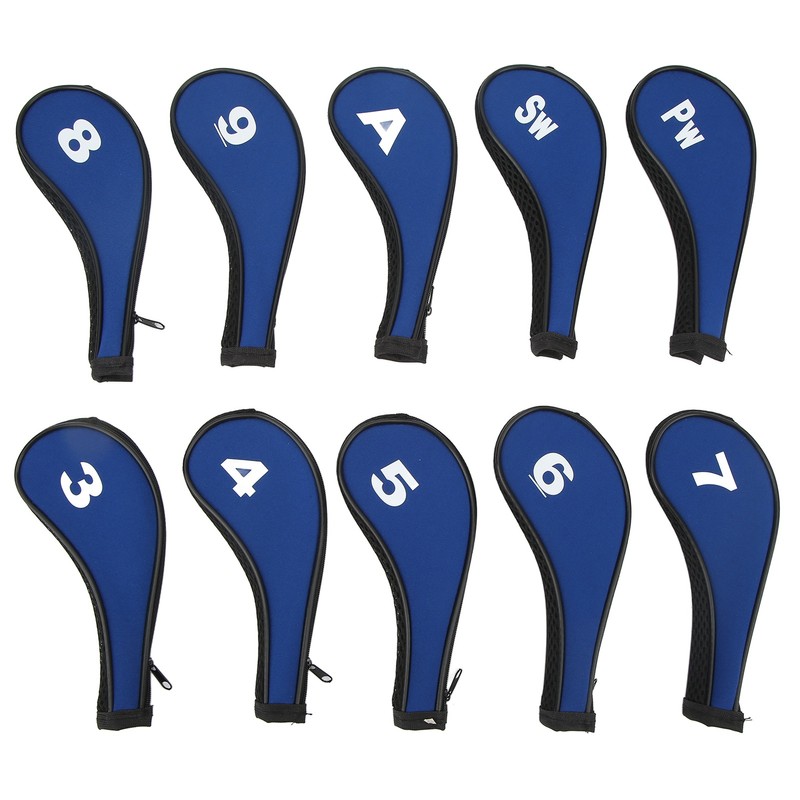 10pcs Golf Iron Head Cover with Number Printing Neoprene Zippered