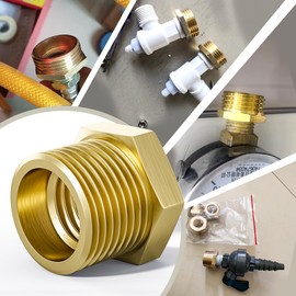 BWINTECH Brass Hex Pipe Bushing Fitting Kit 24PCS Hex Bushing 1/4" - 1/8", 3/8" - 1/8", 3/8" - 1/4", 1/2" - 1/4", 1/2" - 3/8", 3/4" - 1/2"