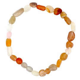 Taddart Minerals - Nugget Natural Gemstone Bracelet on Elastic Nylon Thread - Handmade, Rubber