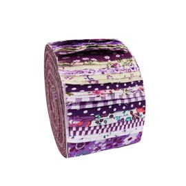 Phantomon Jelly Roll Fabric 40 Strip Assorted Bundle Precut Cotton Quilting Strips 2.5" x 40" in Vintage Floral and Neutral Prints for Sewing, Blanket, Rug, Patchwork (Violet Garden)