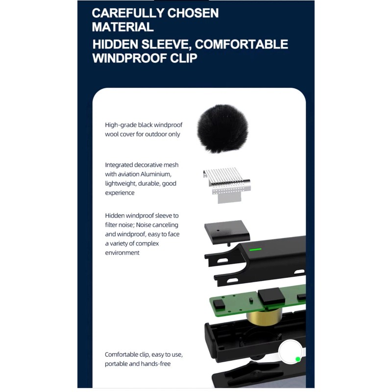 Universal Wireless Lavalier USB (Lightning Connector) Microphone for iPhones And