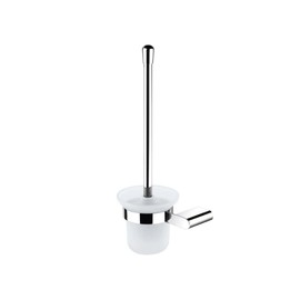 Oakestry Aqua Chiaro Wall Mounted Toilet Brush with Holder Stainless Steel Bathroom Cleaning Accessory Rust Resistant Polished Finish Easy Installation for Home Hotel Guest Restroom Use