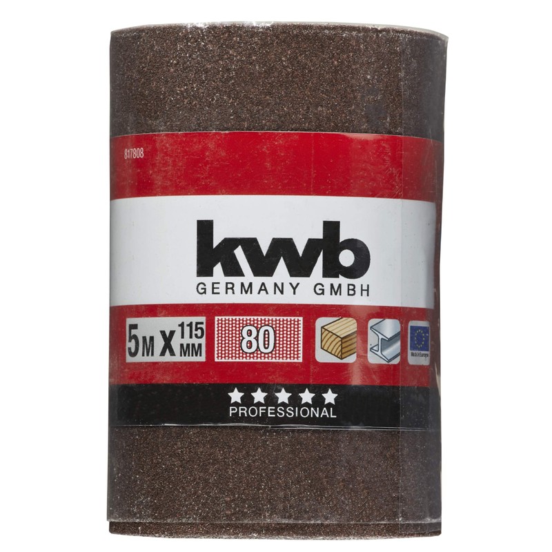 kwb Sandpaper Roll, 5 m, 115 mm Wide, K-80 Grit,