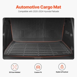 VEVOR Cargo Mats Compatible Tahoe & GMC Yukon 2021-2024, Custom Fit TPE Cargo Liner Set for SUVs, Trunk and Rear Back Seat Protector Replacement, Trunk Mat and Backrest Mats