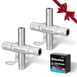 DURATECH 4 Way Sillcock Key Set, 1/4", 9/32", 5/16", 11/32", 2-Pack, for Valve, Faucet, and Spigots