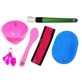 Ear Lobe & Accessories Face Pack Bowl and Cleaning Sponge, Brush, Hair Band