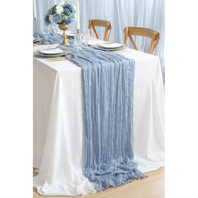 DROMCOM Cheesecloth Table Runner, 90 cm x 300 cm, Dusty