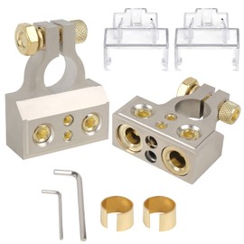 SINGARO - Conector de terminal de batería de coche, 0/2/4/6/8 AWG, aleación de zinc, protector de batería de audio para camión, desconexión y liberación rápida, extremo del cable de batería, accesorios externos del coche