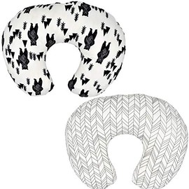 Vextronic Minky Nursing Pillow Cover 2 Pack Nursing Pillow Slipcovers for Breastfeeding Moms, Ultra-Soft Fit Standard Infant Nursing Pillows & Positioners for Baby Boy Girl