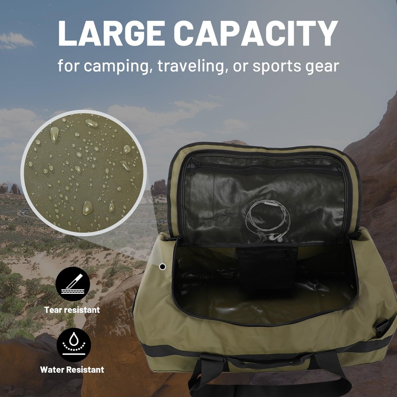 MIER 90L Water Resistant Backpack Duffle Heavy Duty Convertible Duffle