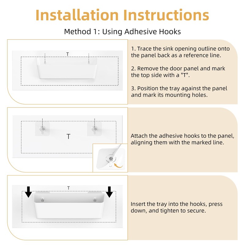 Furniware 1 Pair Tip-Out Tray 11 inch with 4 Hinges,